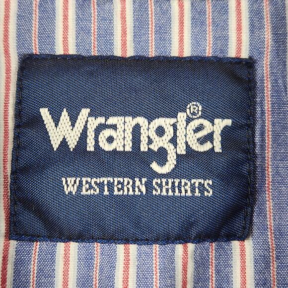 Wrangler Western Shirt Vintage Striped Men’s SZ M Cowboy Pearl Snaps Rodeo - Picture 3 of 16
